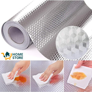 Papel Aluminio Autoadhesivo, Resistente al calor, lavable de 5 Mts x 60 cm